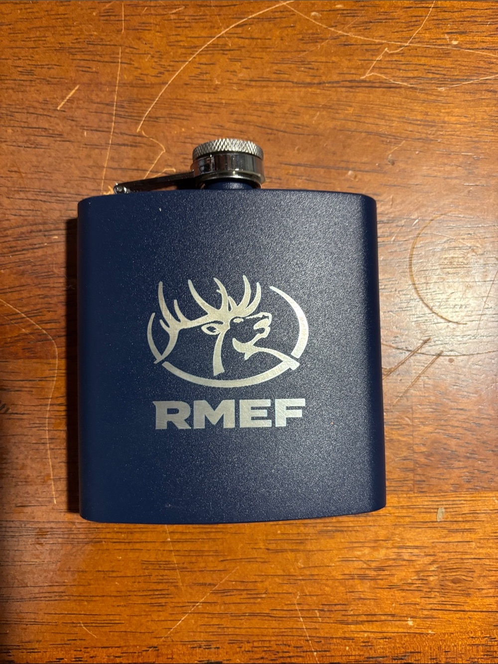 Navy Stainless Steel Hip Flask